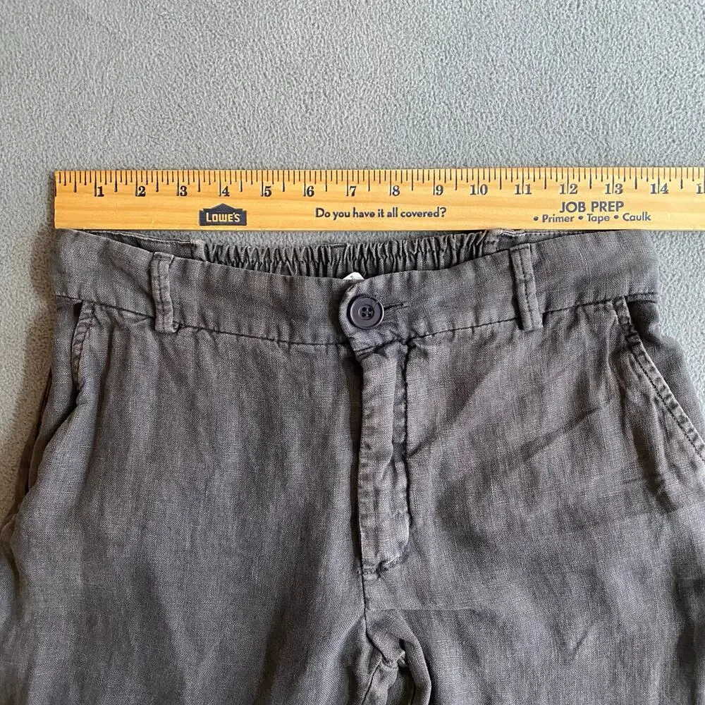 Zara Cotton Blend? Linen? Wide Leg Trouser Pant Womens S Grey Lightweight Casual